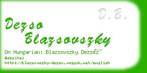 dezso blazsovszky business card